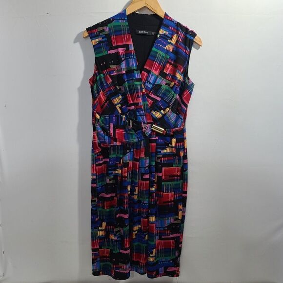 Ellen Tracy Sleeveless Sheath multi color Dress - Picture 10 of 11